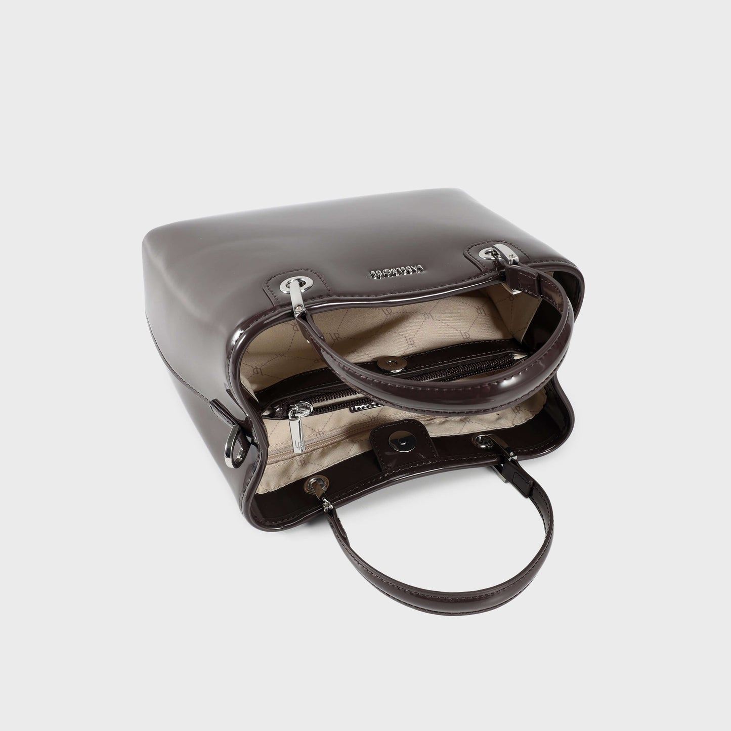 Borsa a mano MARGOT BIG VERNICE - CEDAR BROWN