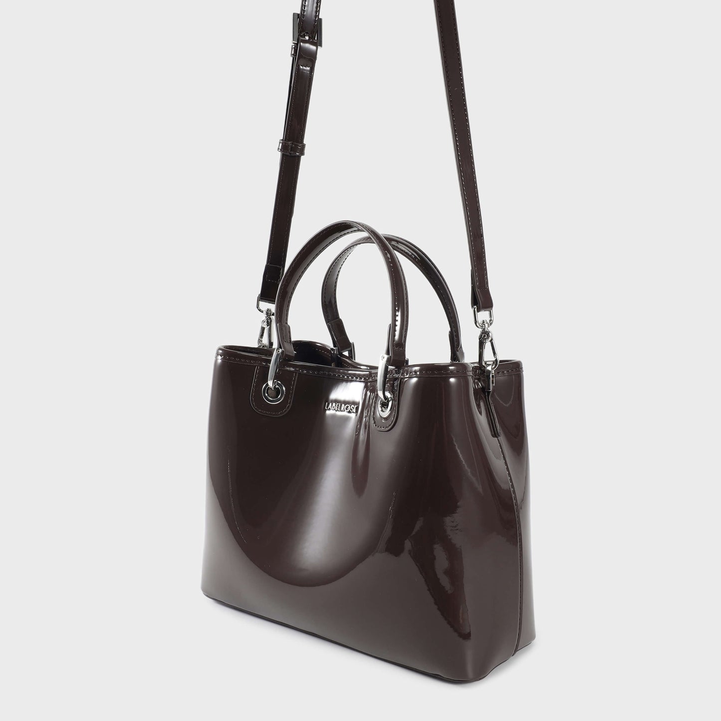 Borsa a mano MARGOT BIG VERNICE - CEDAR BROWN