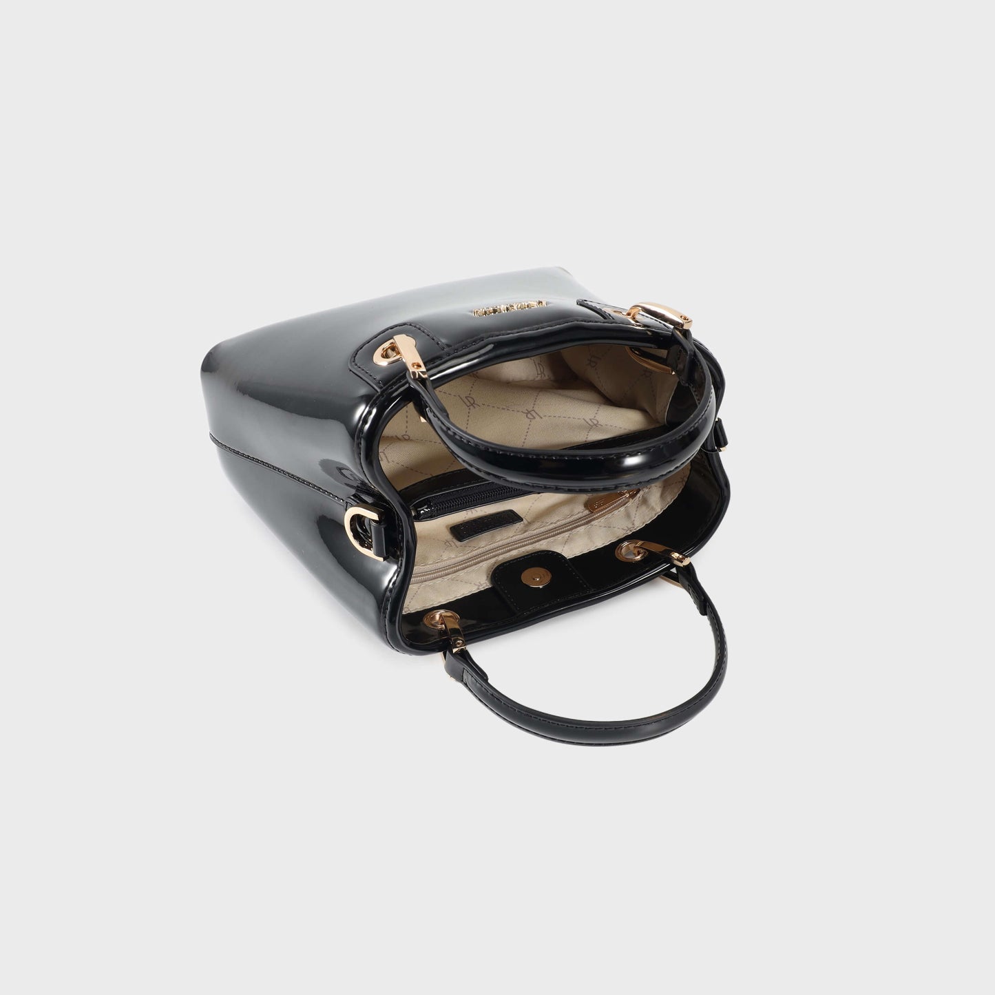 Borsa a mano MARGOT SMALL VERNICE - BLACK