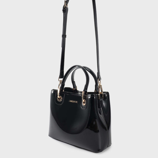 Borsa a mano MARGOT SMALL VERNICE - BLACK