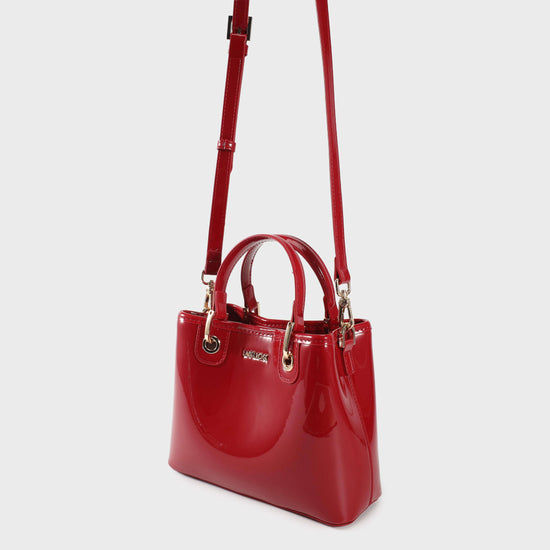 Borsa a mano MARGOT SMALL VERNICE - BOLD RED
