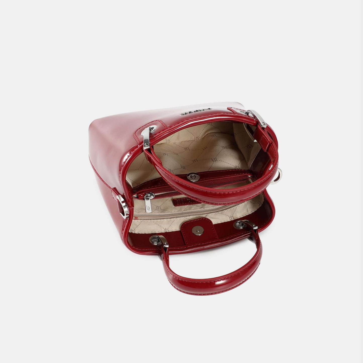 Borsa a mano MARGOT SMALL VERNICE - BORDEAUX