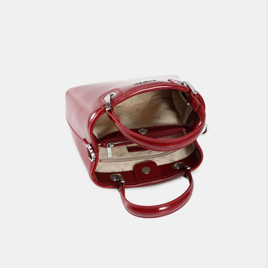 Borsa a mano MARGOT SMALL VERNICE - BORDEAUX