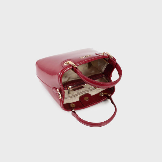 Borsa a mano MARGOT SMALL VERNICE - CHERRY