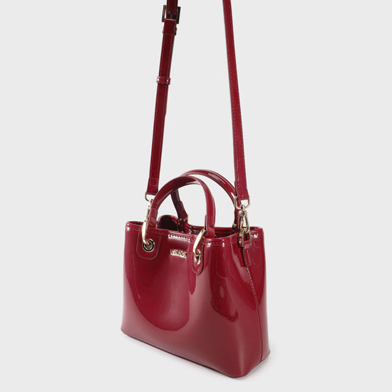Borsa a mano MARGOT SMALL VERNICE - CHERRY