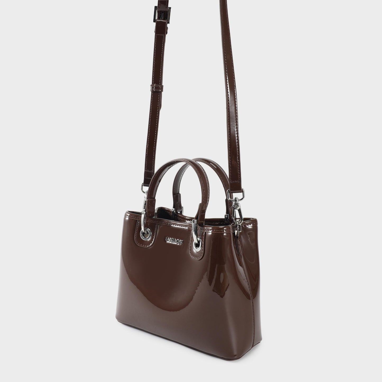 Borsa a mano MARGOT SMALL VERNICE - ESPRESSO