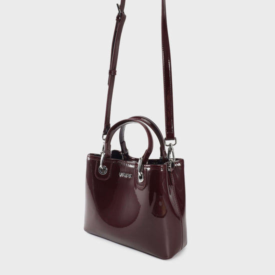 Borsa a mano MARGOT SMALL VERNICE - MERLOT