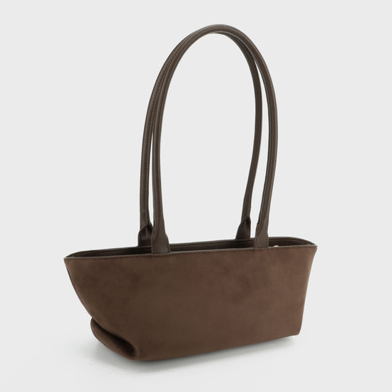 JAY SUEDE Shoulder Bag - WINE CHOCOLATE