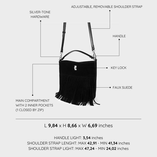 RILEY Bucket Bag - BLACK SILVER