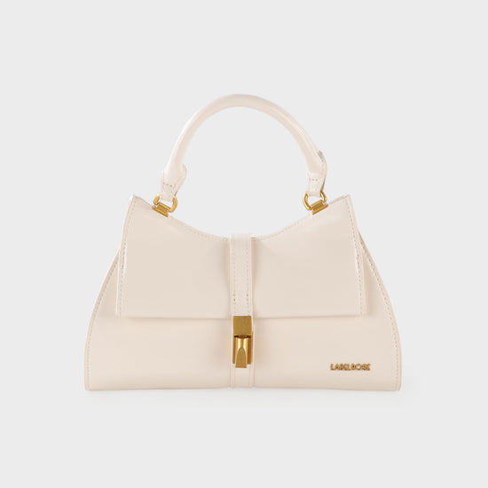 Borsa a mano CHERIE- WHITE SATIN GOLD