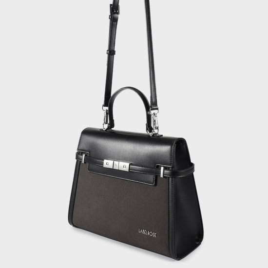 GRACE SUEDE BIG handbag - BLACK