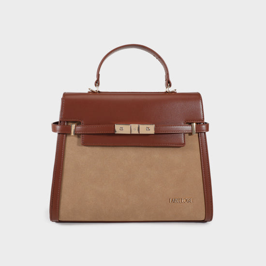 GRACE SUEDE BIG handbag - BROWN