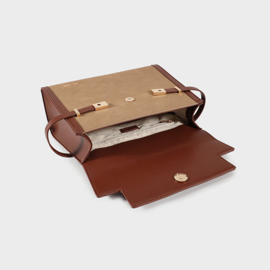 GRACE SUEDE BIG handbag - BROWN