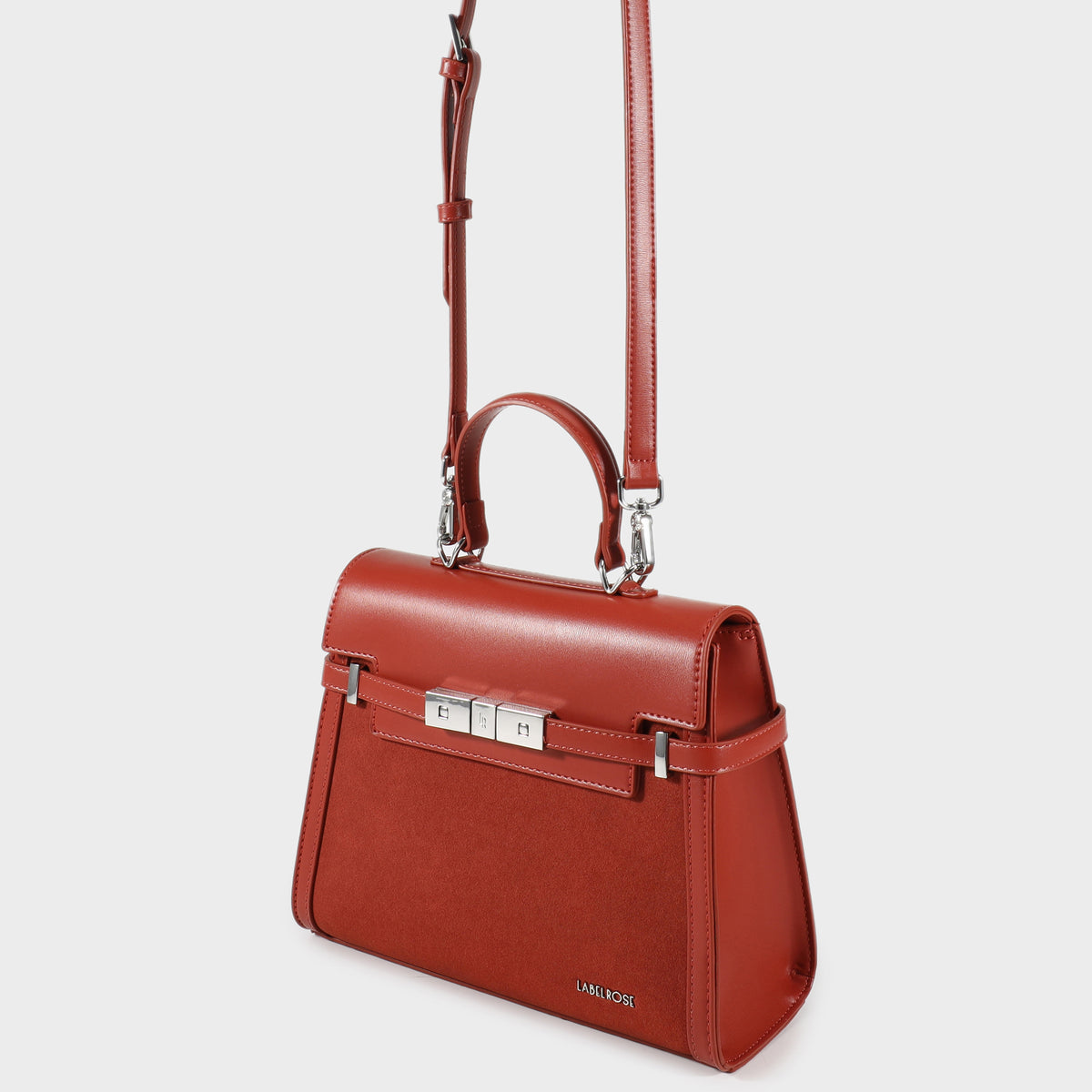 GRACE SUEDE MEDIUM handbag - BRICK RED