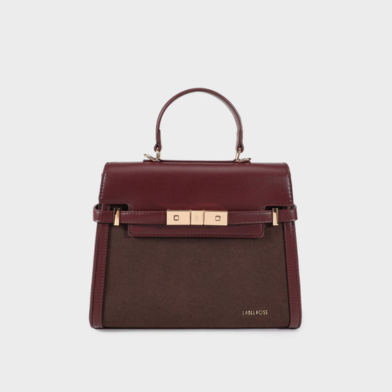 GRACE SUEDE MEDIUM handbag - BURGUNDY