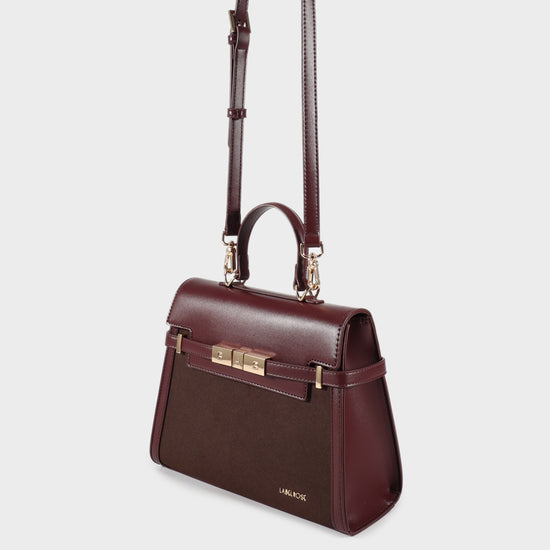 GRACE SUEDE MEDIUM handbag - BURGUNDY