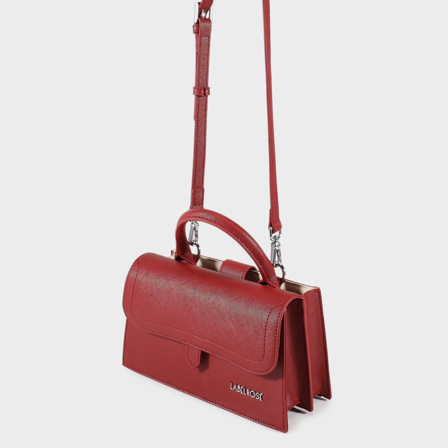 Borsa a mano PAIGE SAFFIANO - POMEGRANATE