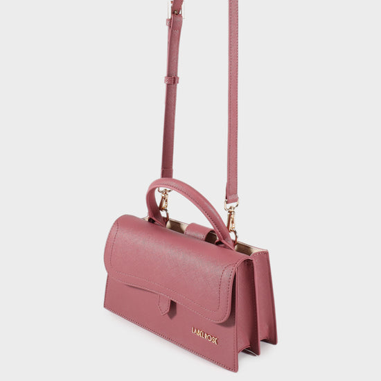 PAIGE Saffiano Handbag - WINTER ROSE