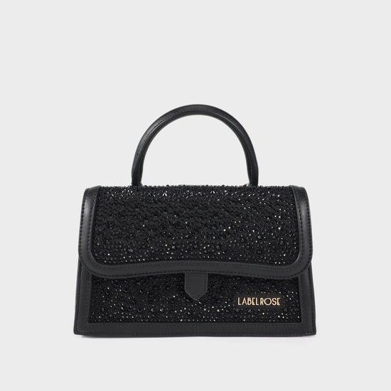 Borsa a mano PAIGE STRASS - BLACK GOLD