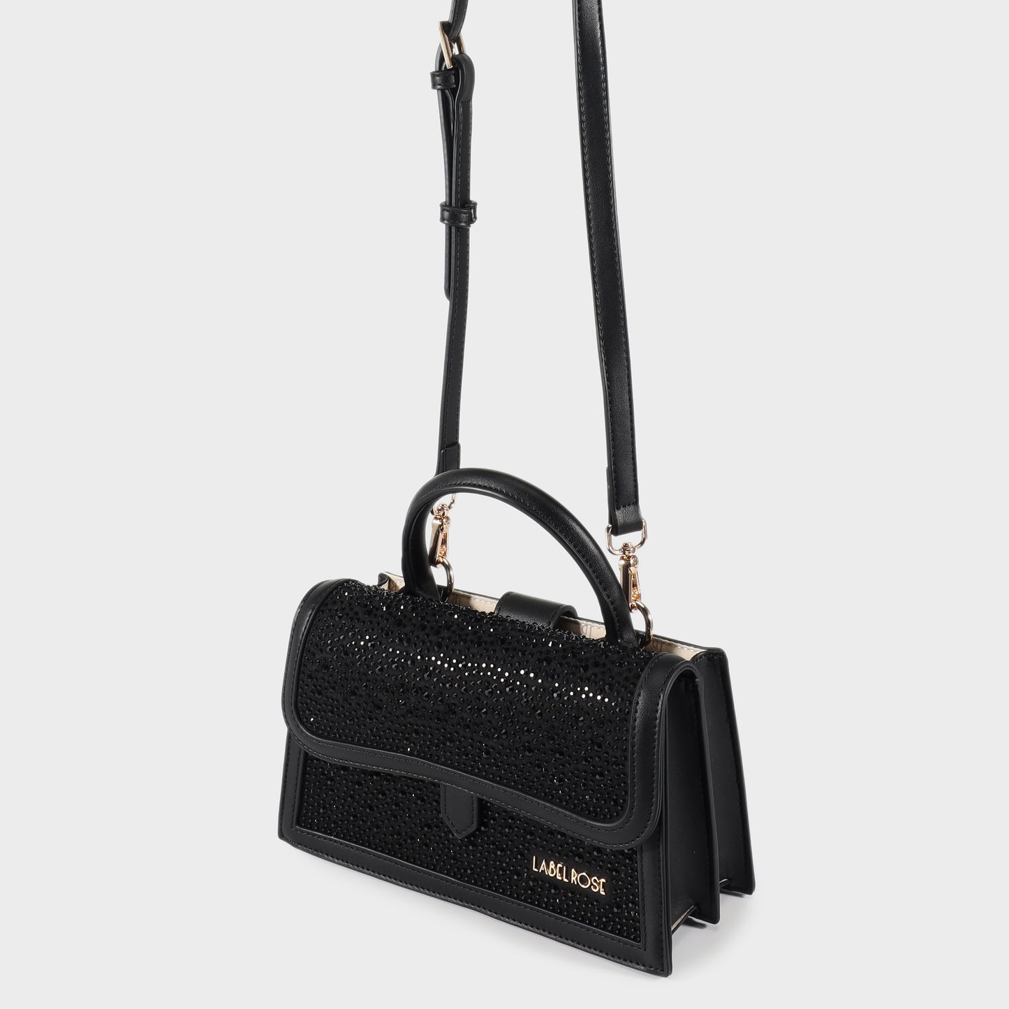 Borsa a mano PAIGE STRASS - BLACK GOLD