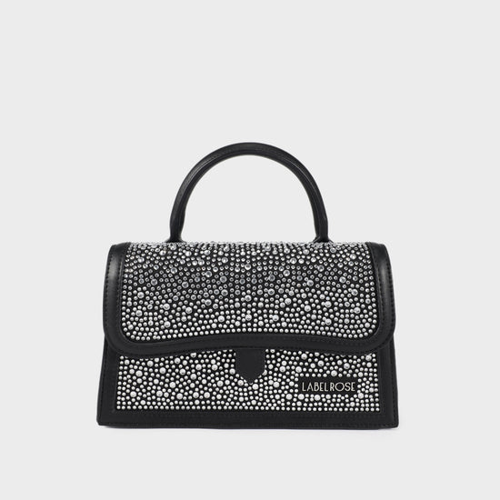 PAIGE STRASS hand bag - BLACK SILVER