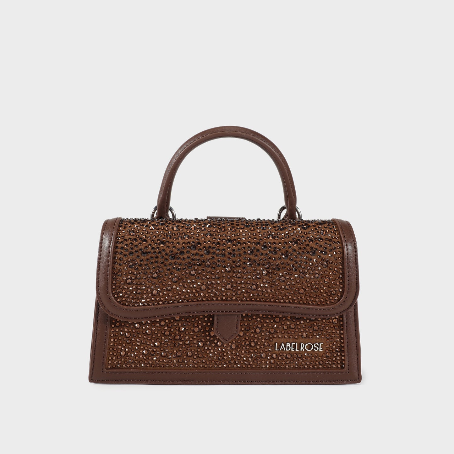 Borsa a mano PAIGE STRASS - BROWN