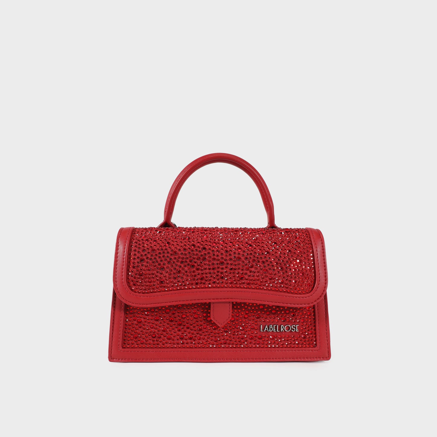 Borsa a mano PAIGE STRASS IN LOVE - SILVER