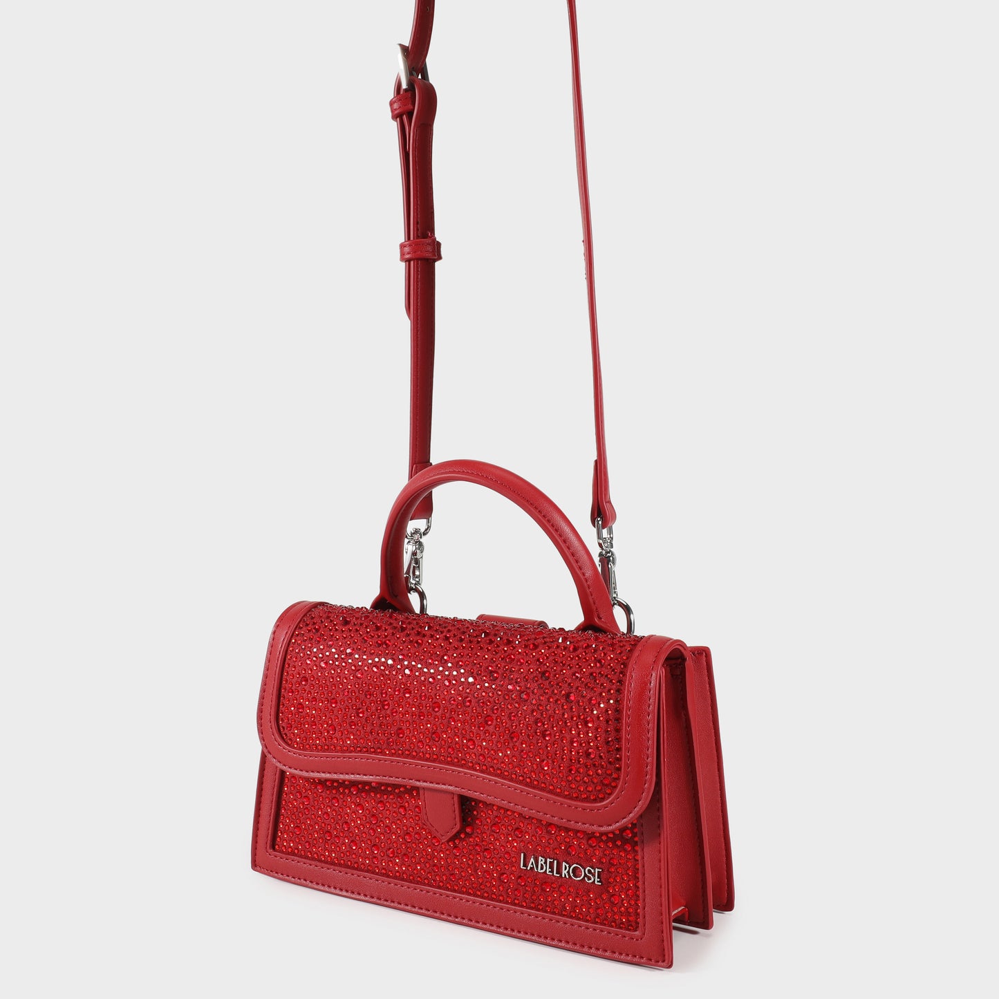 Borsa a mano PAIGE STRASS IN LOVE - SILVER