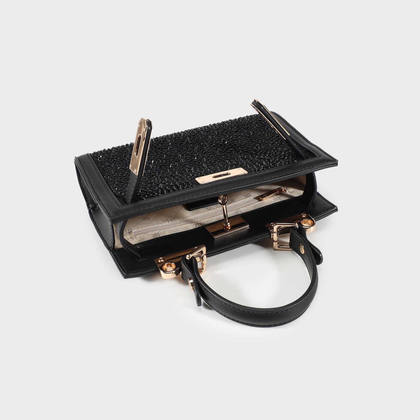 Borsa a mano PARIS MINI STRASS - BLACK GOLD