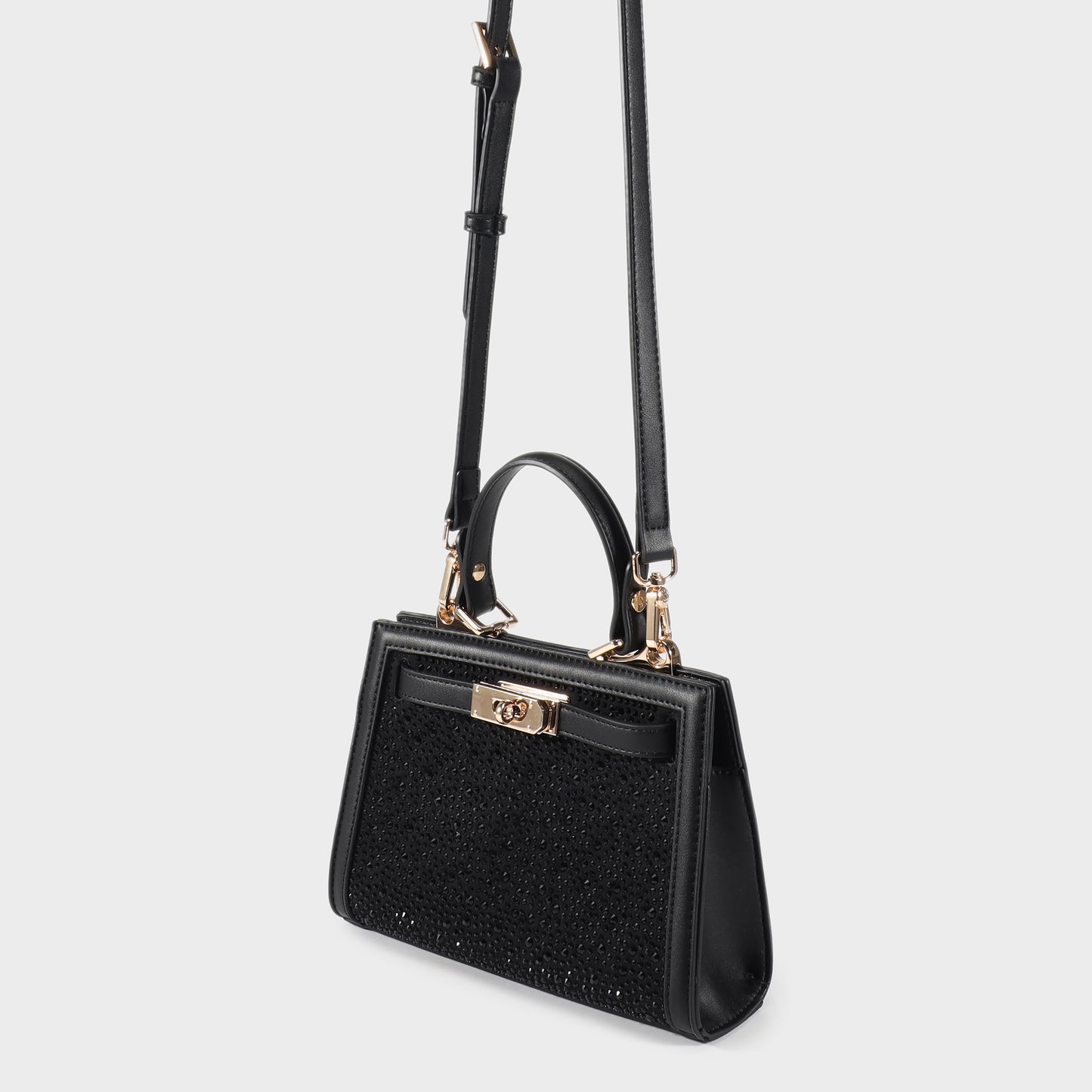 Borsa a mano PARIS MINI STRASS - BLACK GOLD