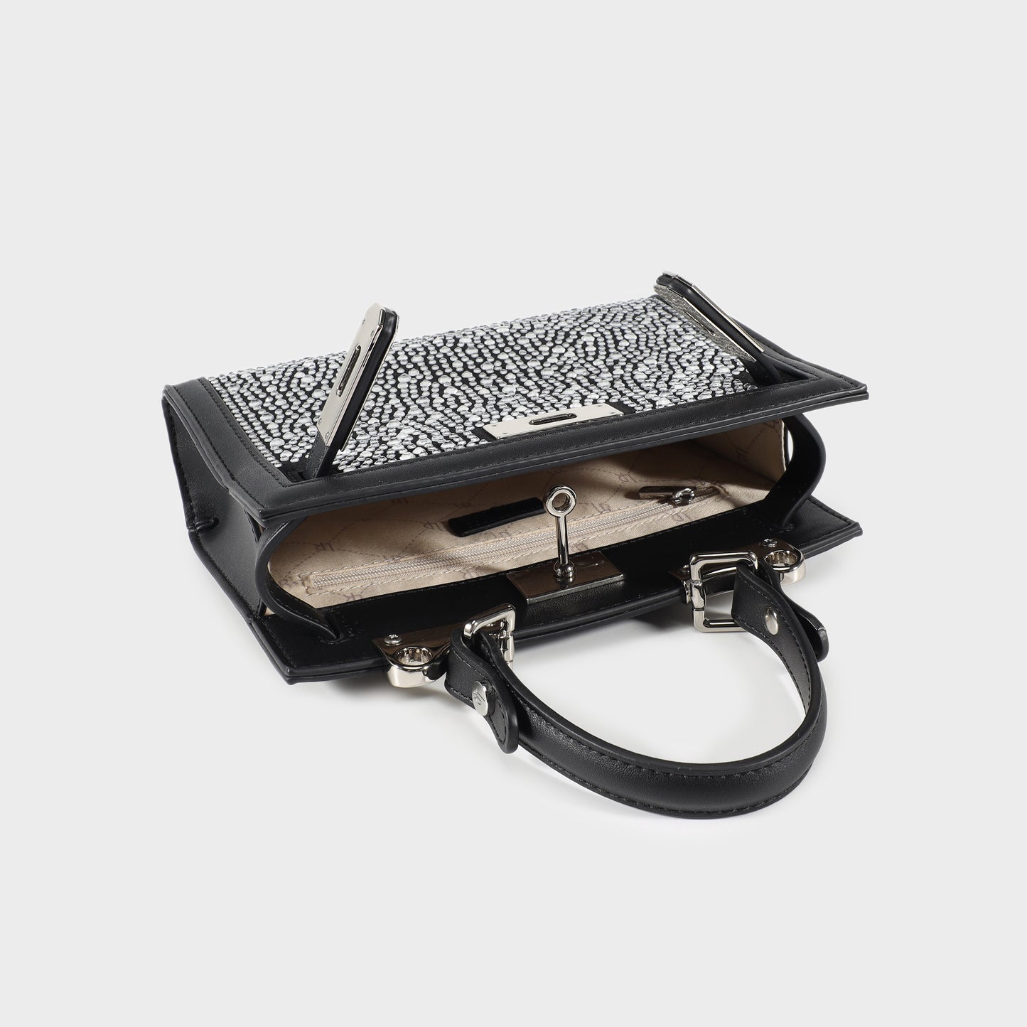 Borsa a mano PARIS MINI STRASS - BLACK SILVER