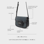 ADDISON Saddle Shoulder Bag - BLACK SILVER