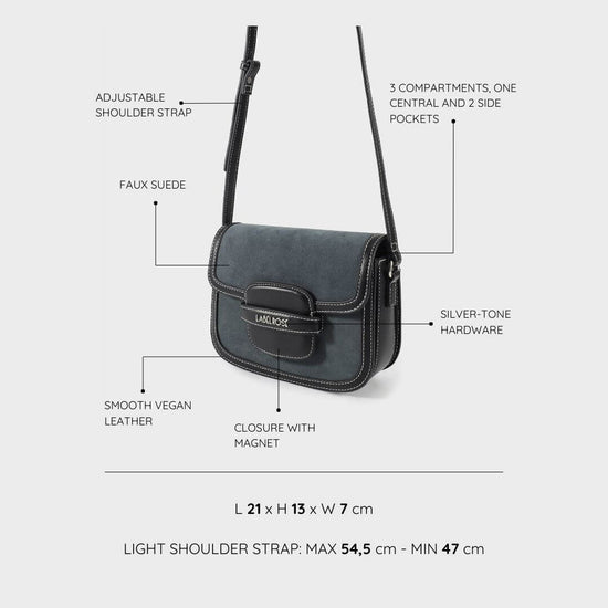 ADDISON Saddle Shoulder Bag - BLACK SILVER