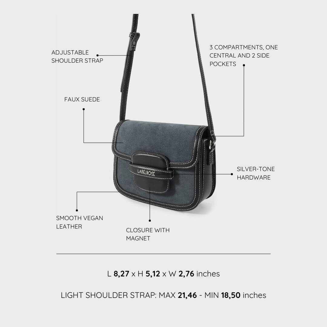 ADDISON Saddle Shoulder Bag - BLACK SILVER