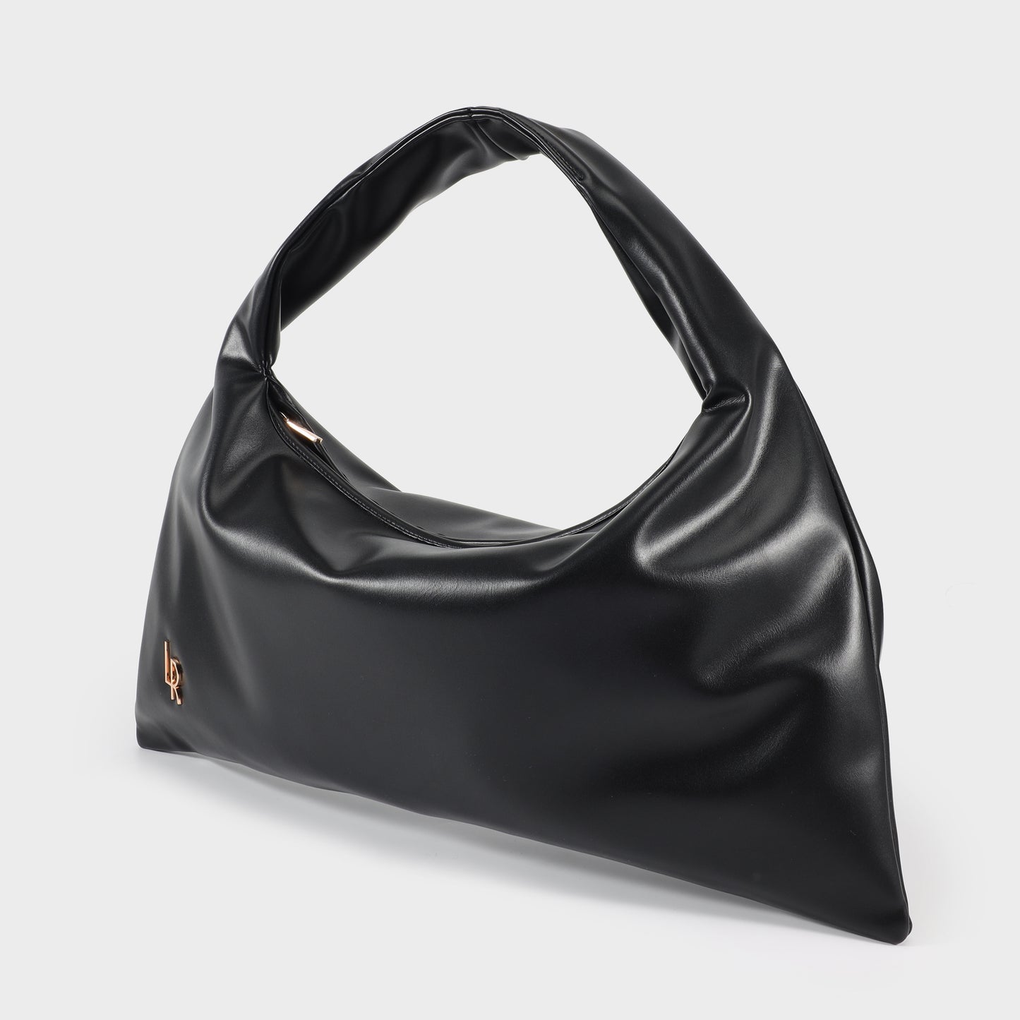 Borsa a spalla in similpelle liscia ANYA - NERO