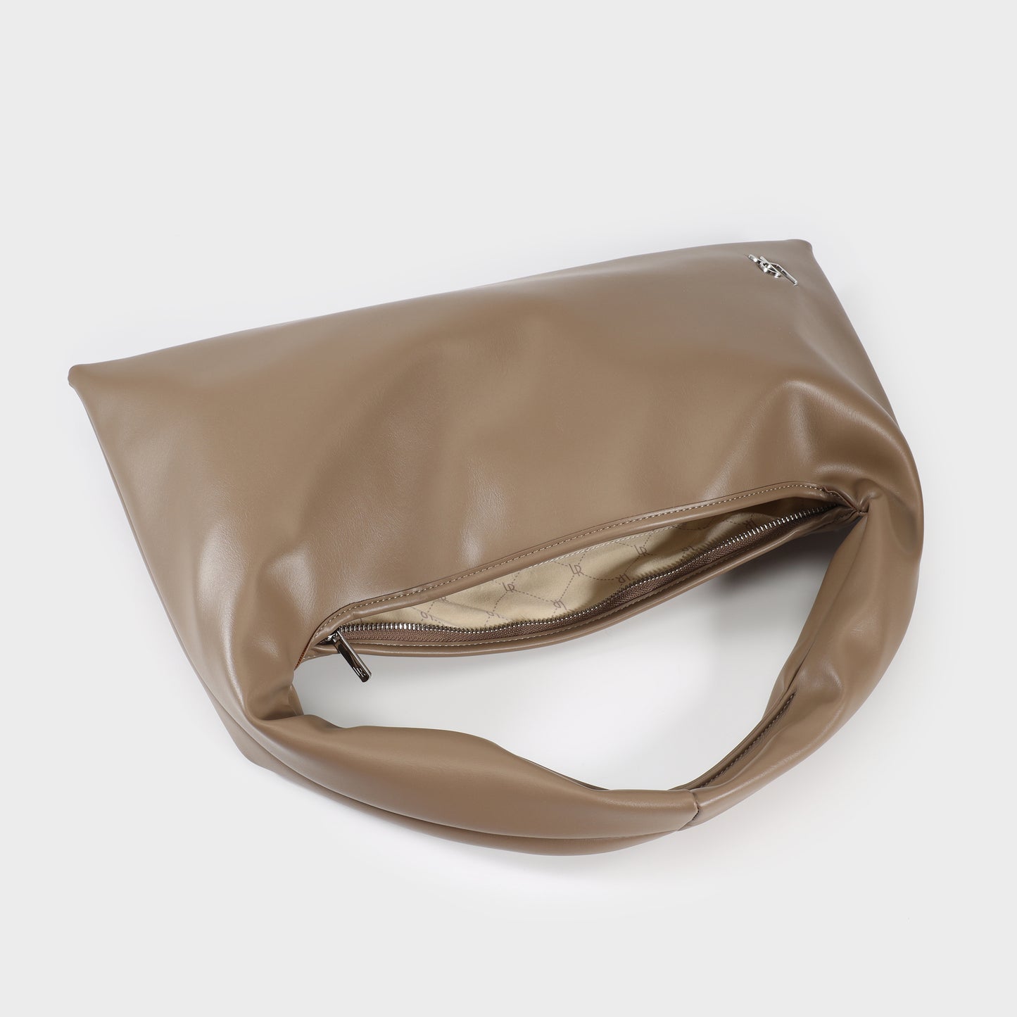 Borsa a spalla in similpelle liscia ANYA - TAUPE