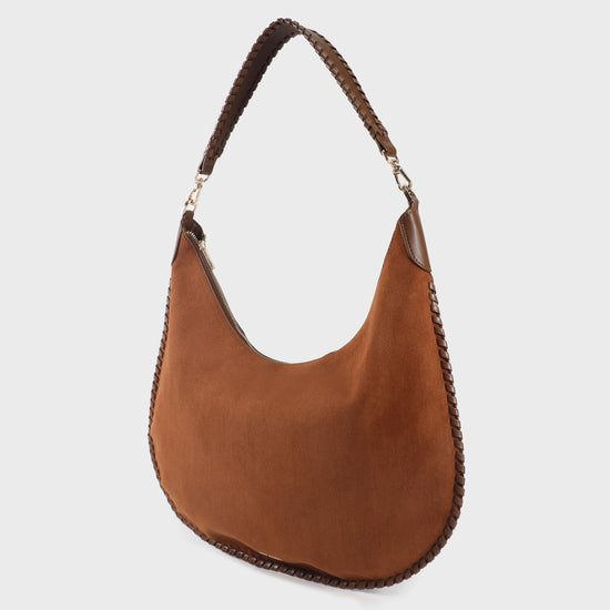 BORSA A SPALLA AURORA - ALMOND
