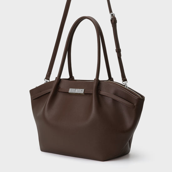 Borsa a spalla BRIELLE BIG - DARK BROWN SILVER - PREVENDITA