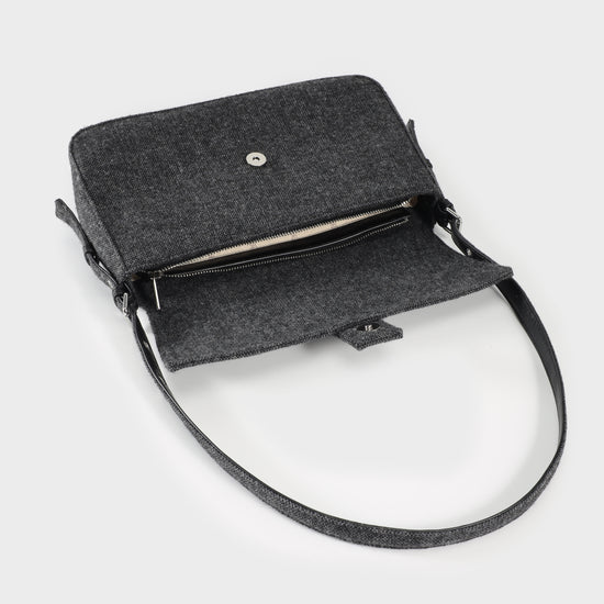 CAROLINE Shoulder Bag - BLACK SILVER