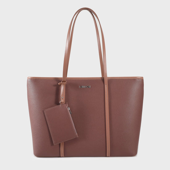 Shopping bag a spalla CLARISSA - MALVA SCURO