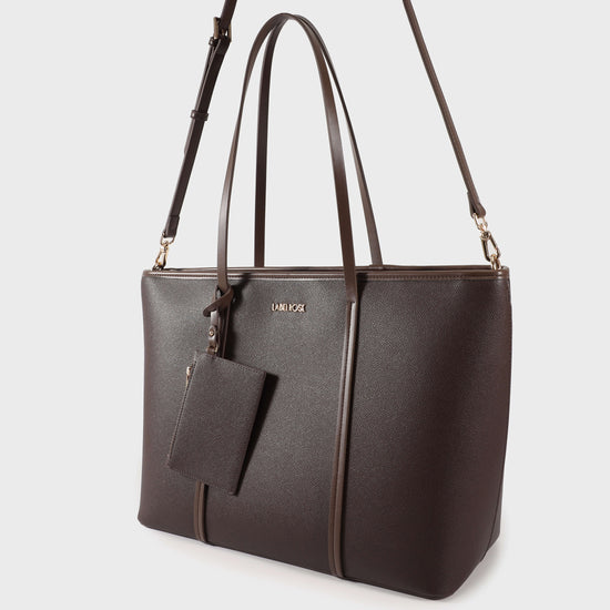 Shopping bag a spalla CLARISSA - MARRONE