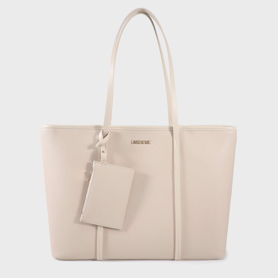 Shopping bag a spalla CLARISSA - PANNA