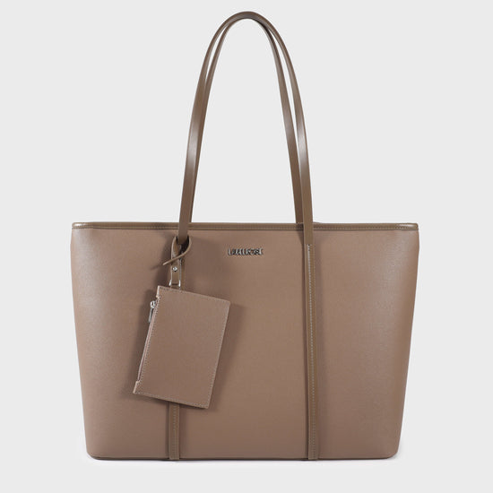 Shopping bag a spalla CLARISSA - TAUPE