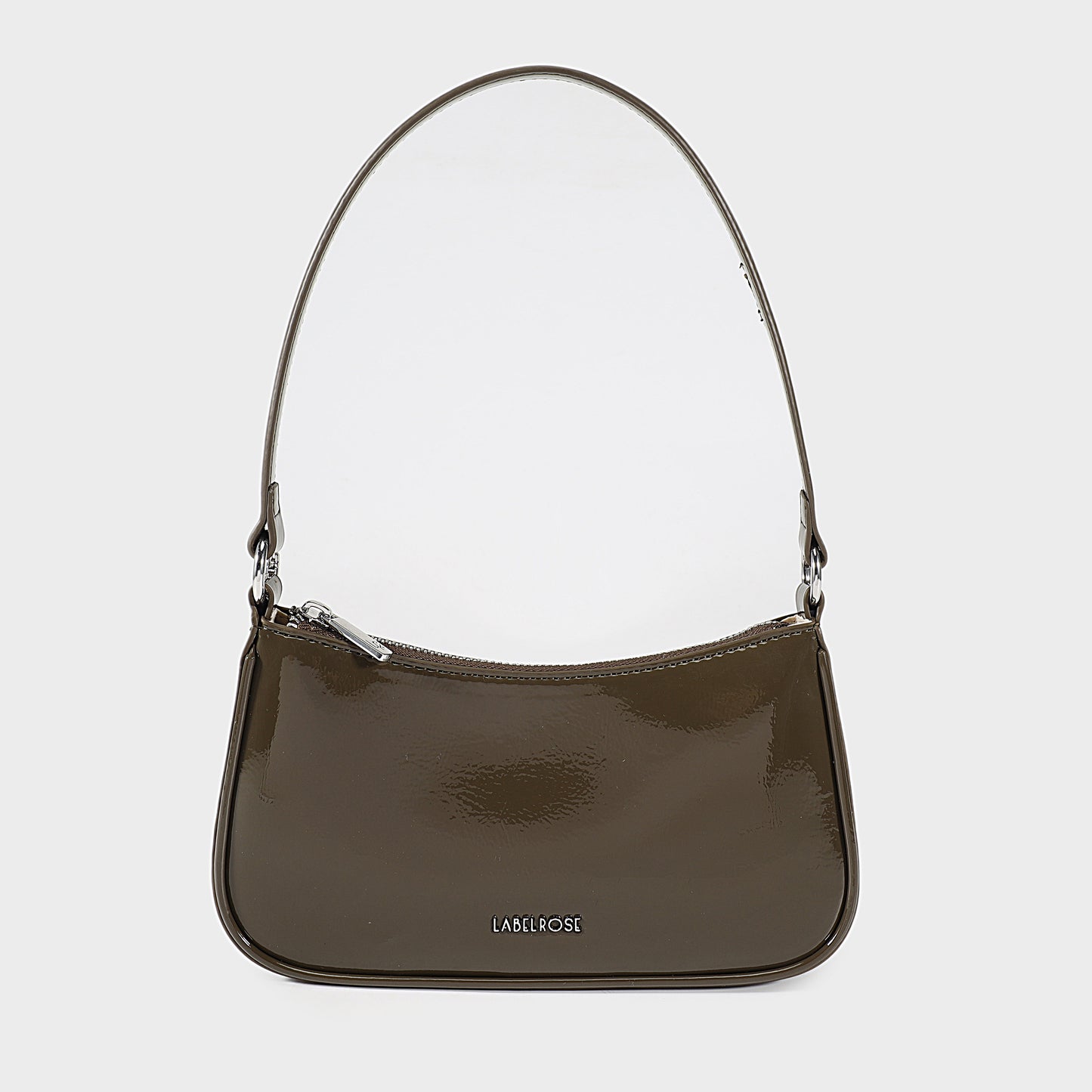 Borsa a spalla EMMA VERNICE - OLIVE