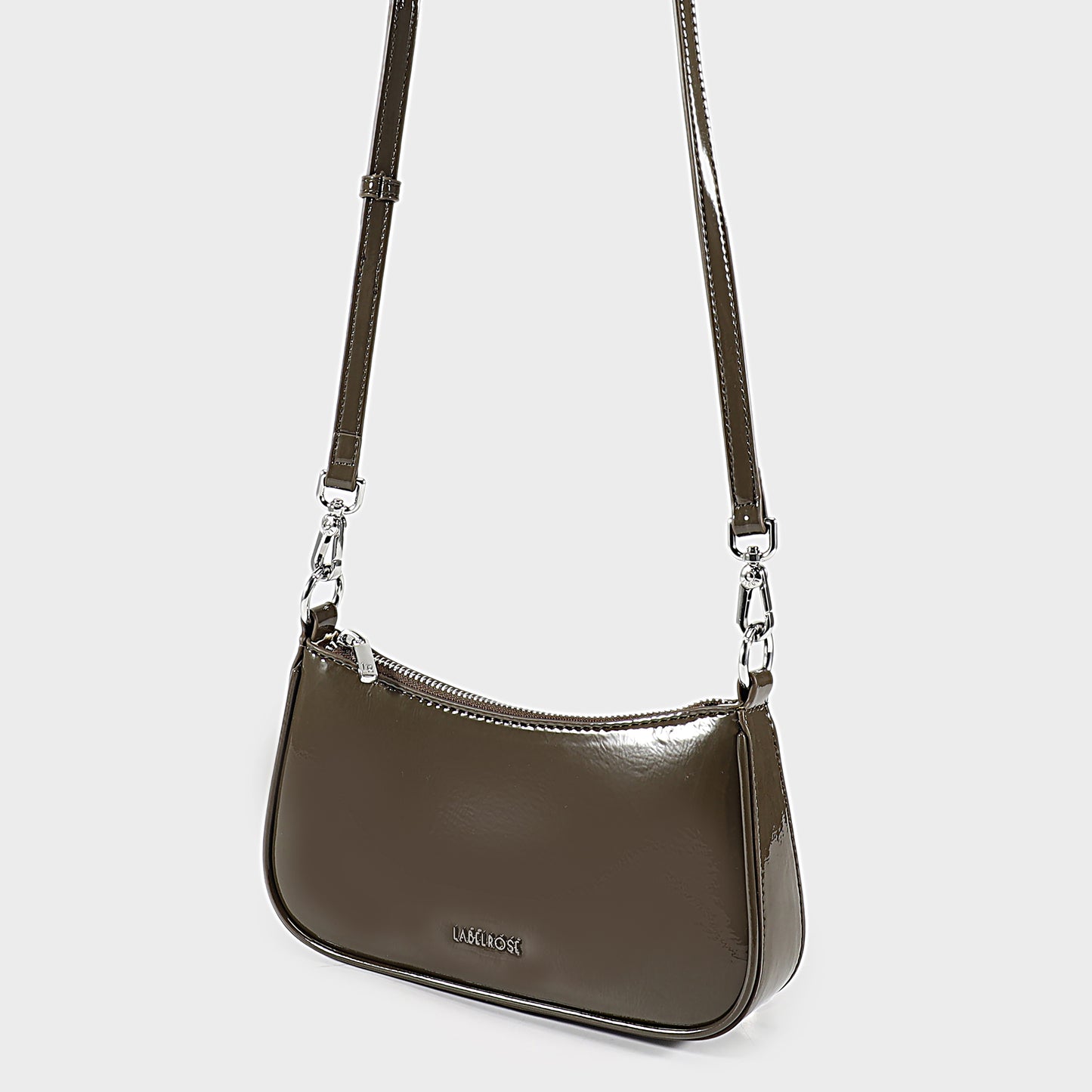 Borsa a spalla EMMA VERNICE - OLIVE