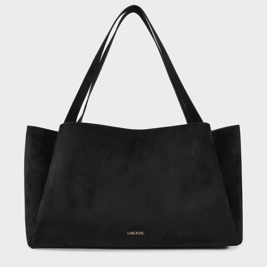 IVORY SUEDE shoulder bag - BLACK GOLD