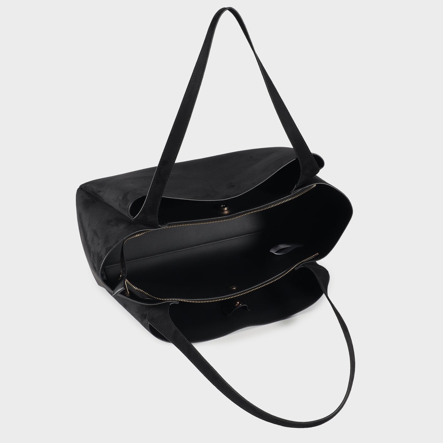 IVORY SUEDE shoulder bag - BLACK GOLD