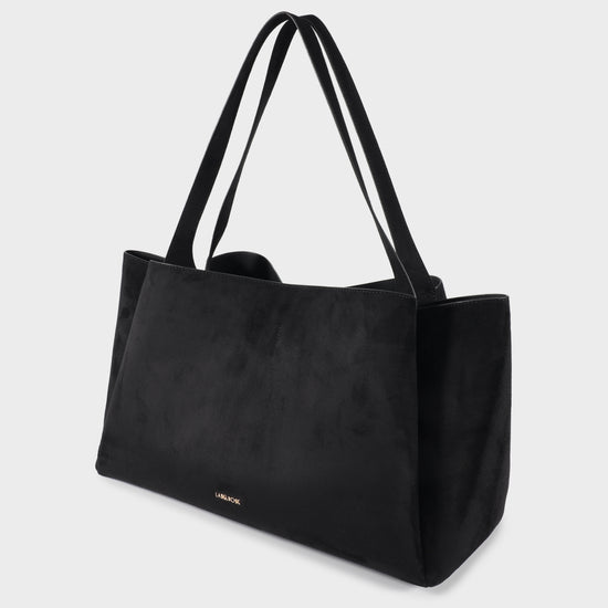 IVORY SUEDE shoulder bag - BLACK GOLD