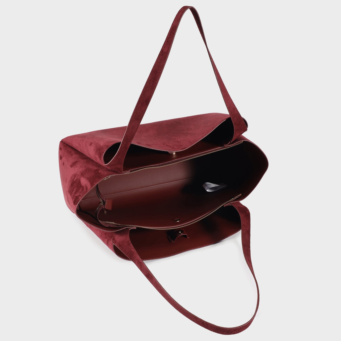 Borsa a spalla IVORY SUEDE - BURGUNDY