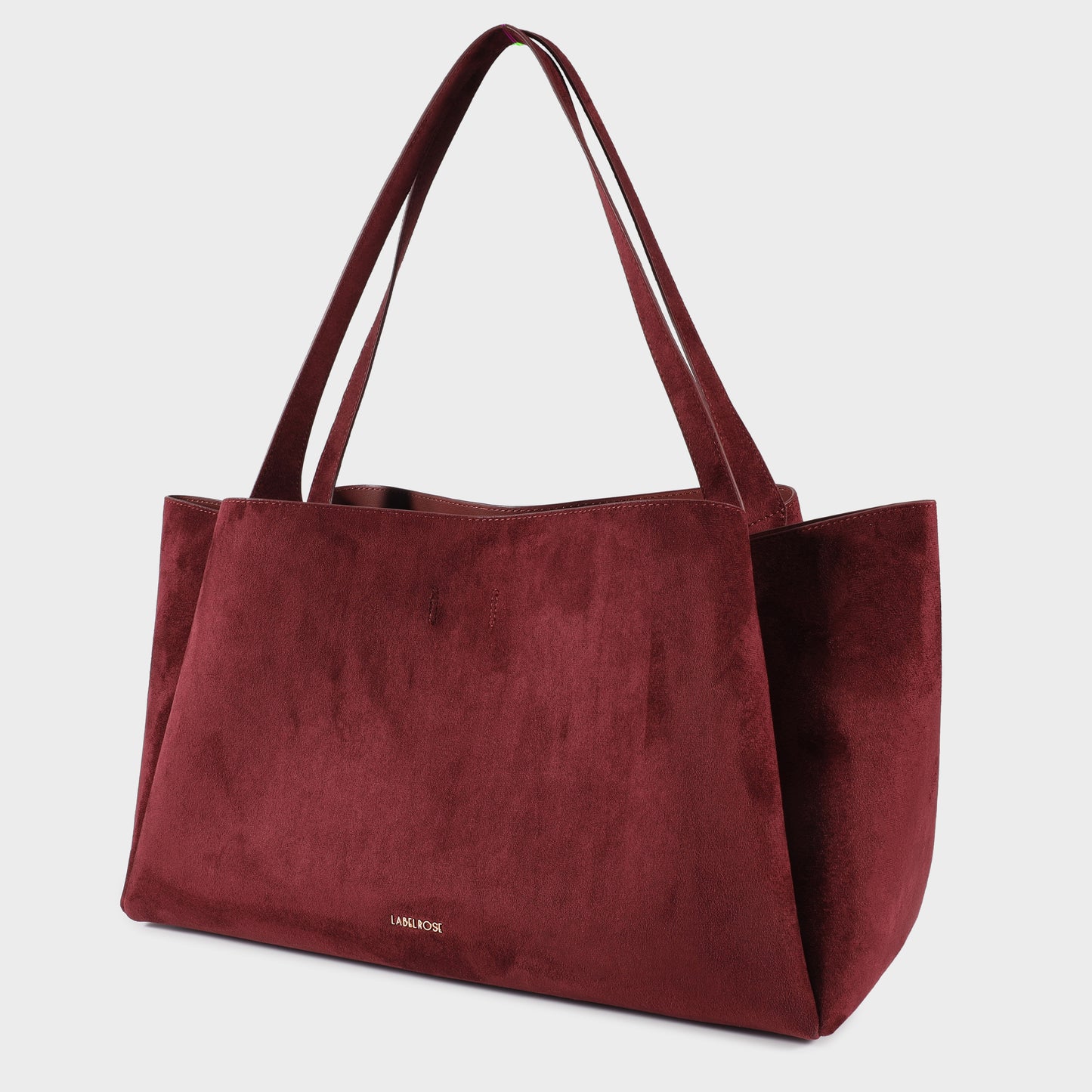 Borsa a spalla IVORY SUEDE - BURGUNDY
